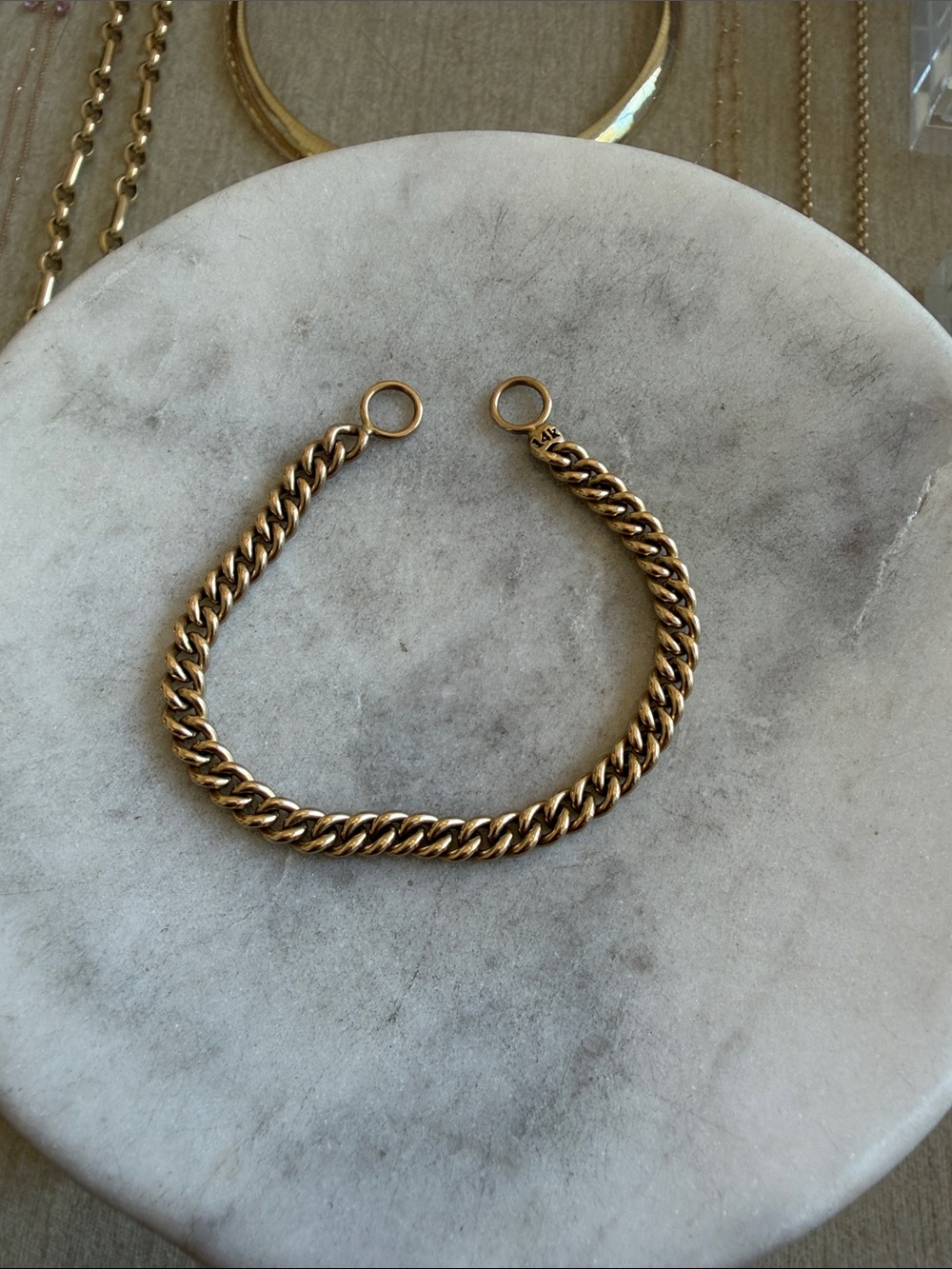 Marla Aaron Heavy Curb Chain Bracelet in 14kt YG